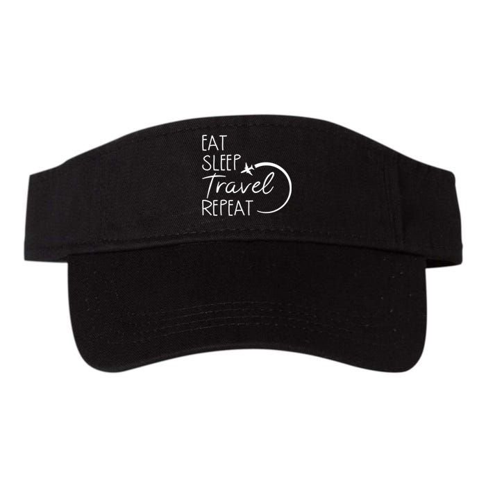 Eat Sleep Travel Repeat Vacation Valucap Bio-Washed Visor