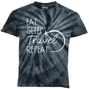 Eat Sleep Travel Repeat Vacation Kids Tie-Dye T-Shirt