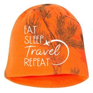 Eat Sleep Travel Repeat Vacation Kati - Camo Knit Beanie