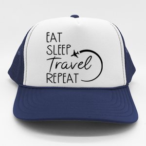 Eat Sleep Travel Repeat Vacation Trucker Hat