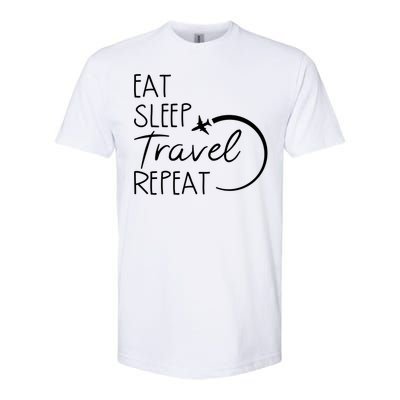 Eat Sleep Travel Repeat Vacation Softstyle CVC T-Shirt