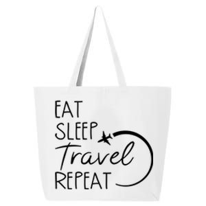 Eat Sleep Travel Repeat Vacation 25L Jumbo Tote