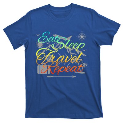 Eat Sleep Travel Repeat Traveler World Backpacker Adventure Gift T-Shirt