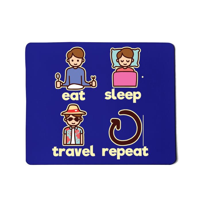 Eat Sleep Travel Repeat Traveling Camping Traveler World Meaningful Gift Mousepad