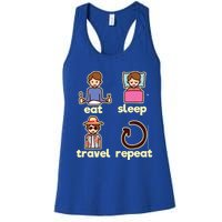 Eat Sleep Travel Repeat Traveling Camping Traveler World Gift Women's Racerback Tank