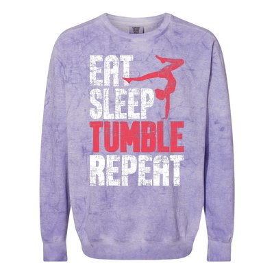 Eat Sleep Tumble Repeat Gymnast Aerobics Gymnastics Lover Colorblast Crewneck Sweatshirt