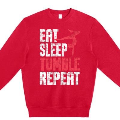 Eat Sleep Tumble Repeat Gymnast Aerobics Gymnastics Lover Premium Crewneck Sweatshirt