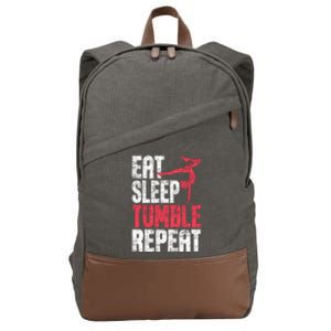 Eat Sleep Tumble Repeat Gymnast Aerobics Gymnastics Lover Cotton Canvas Backpack