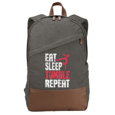 Eat Sleep Tumble Repeat Gymnast Aerobics Gymnastics Lover Cotton Canvas Backpack