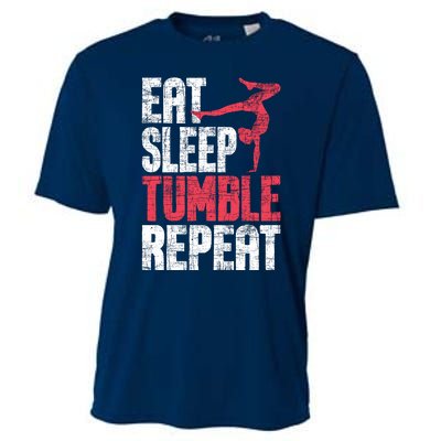 Eat Sleep Tumble Repeat Gymnast Aerobics Gymnastics Lover Cooling Performance Crew T-Shirt