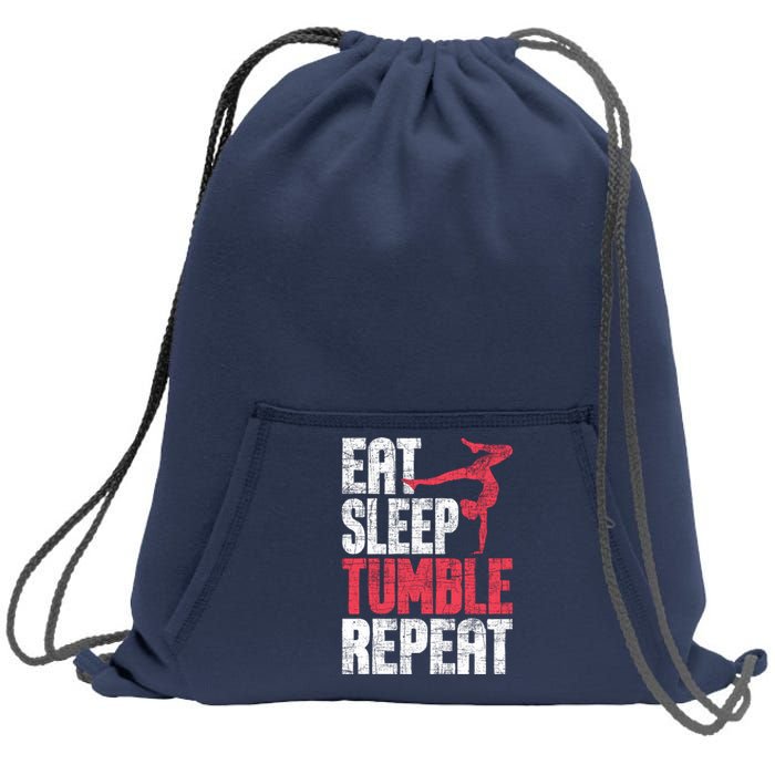 Eat Sleep Tumble Repeat Gymnast Aerobics Gymnastics Lover Sweatshirt Cinch Pack Bag