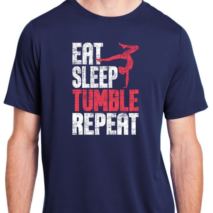 Eat Sleep Tumble Repeat Gymnast Aerobics Gymnastics Lover Adult ChromaSoft Performance T-Shirt