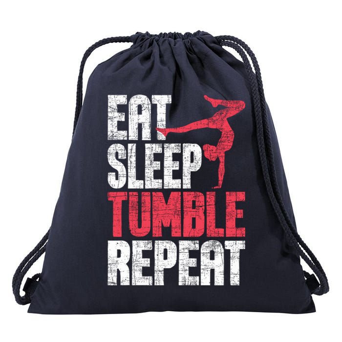 Eat Sleep Tumble Repeat Gymnast Aerobics Gymnastics Lover Drawstring Bag