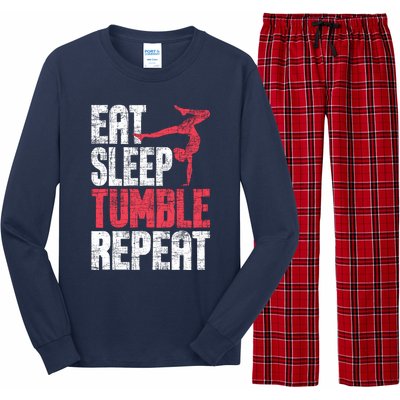 Eat Sleep Tumble Repeat Gymnast Aerobics Gymnastics Lover Long Sleeve Pajama Set