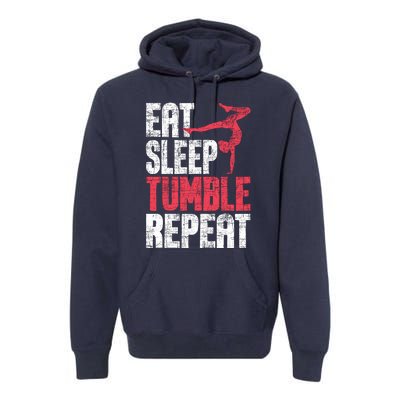 Eat Sleep Tumble Repeat Gymnast Aerobics Gymnastics Lover Premium Hoodie