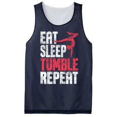 Eat Sleep Tumble Repeat Gymnast Aerobics Gymnastics Lover Mesh Reversible Basketball Jersey Tank