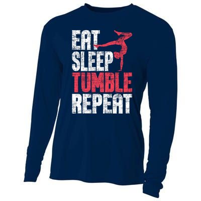 Eat Sleep Tumble Repeat Gymnast Aerobics Gymnastics Lover Cooling Performance Long Sleeve Crew