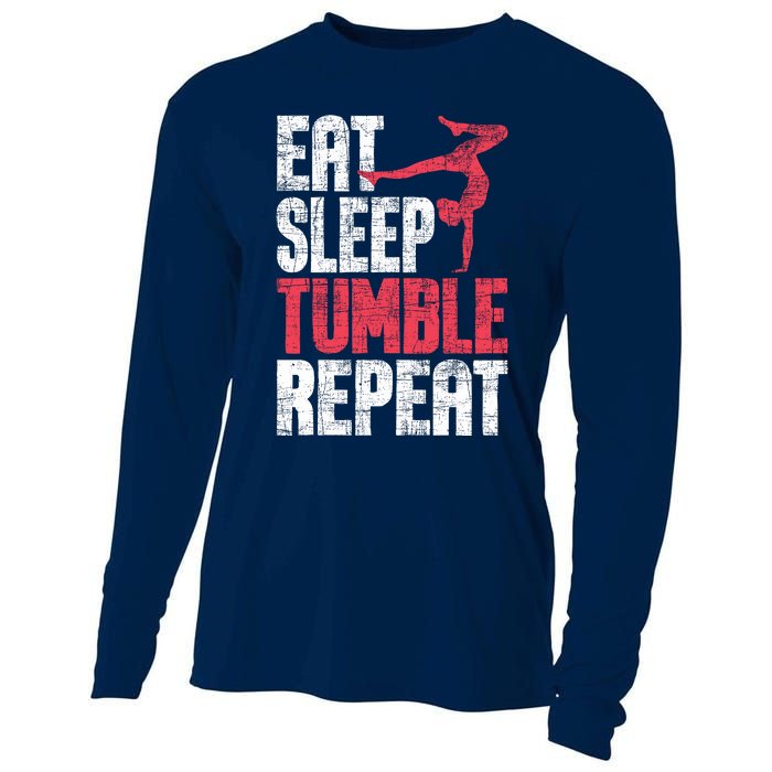 Eat Sleep Tumble Repeat Gymnast Aerobics Gymnastics Lover Cooling Performance Long Sleeve Crew