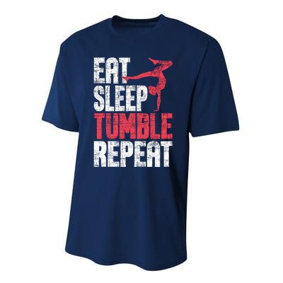 Eat Sleep Tumble Repeat Gymnast Aerobics Gymnastics Lover Performance Sprint T-Shirt