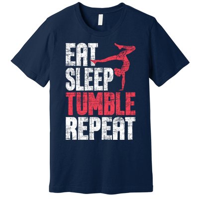 Eat Sleep Tumble Repeat Gymnast Aerobics Gymnastics Lover Premium T-Shirt