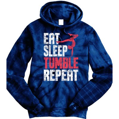 Eat Sleep Tumble Repeat Gymnast Aerobics Gymnastics Lover Tie Dye Hoodie