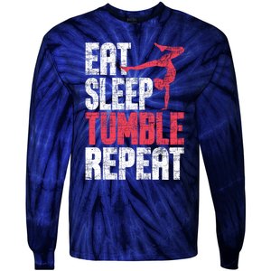 Eat Sleep Tumble Repeat Gymnast Aerobics Gymnastics Lover Tie-Dye Long Sleeve Shirt