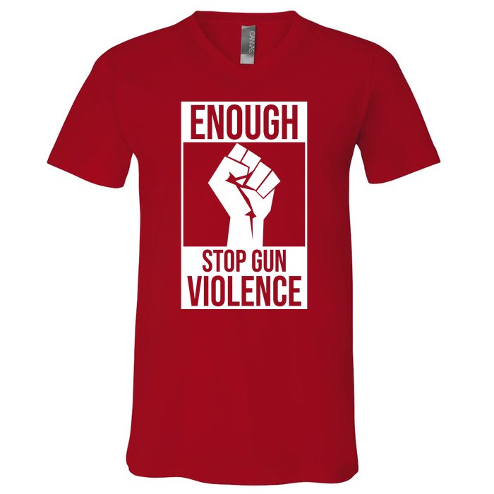 Enough Stop The Violence Fist V-Neck T-Shirt