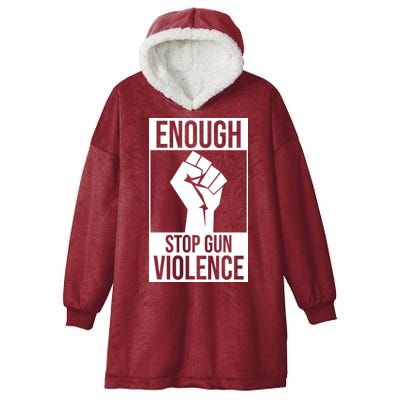 Enough Stop The Violence Fist Hooded Wearable Blanket
