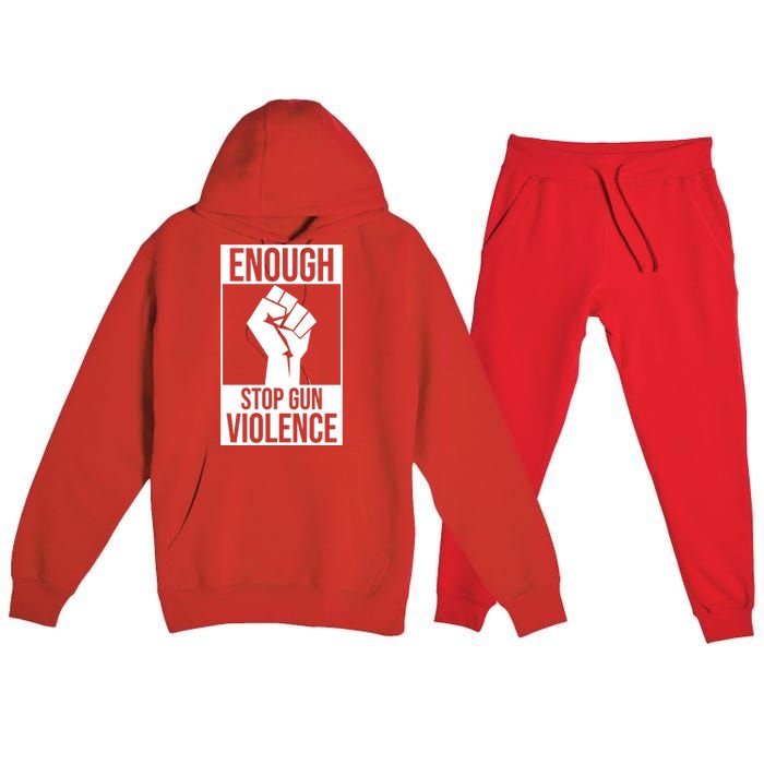 Enough Stop The Violence Fist Premium Hooded Sweatsuit Set