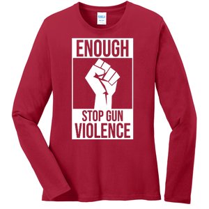 Enough Stop The Violence Fist Ladies Long Sleeve Shirt