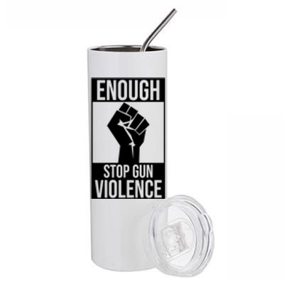 Enough Stop The Violence Fist Stainless Steel Tumbler