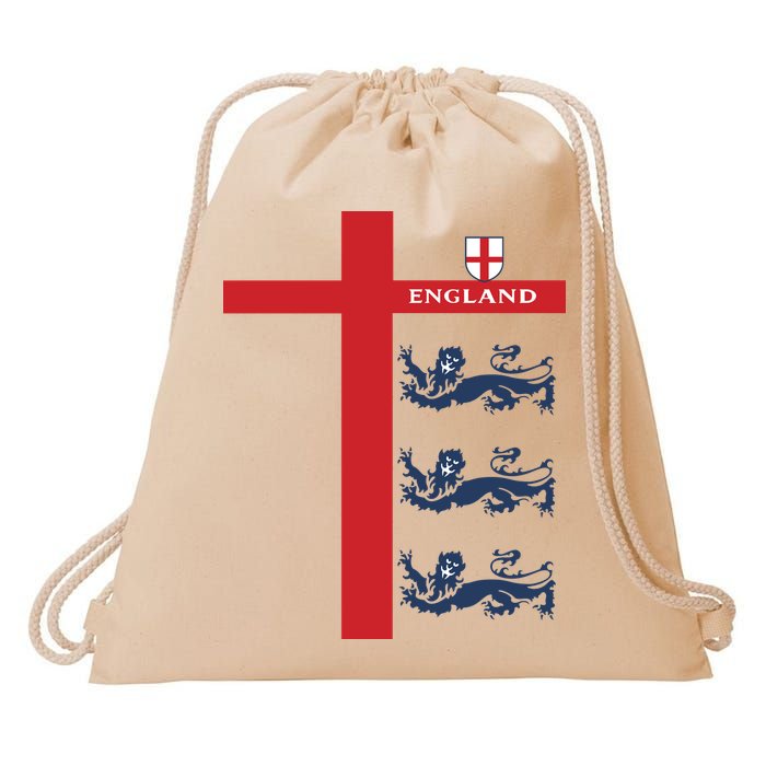 England Soccer Three Lions Flag Drawstring Bag
