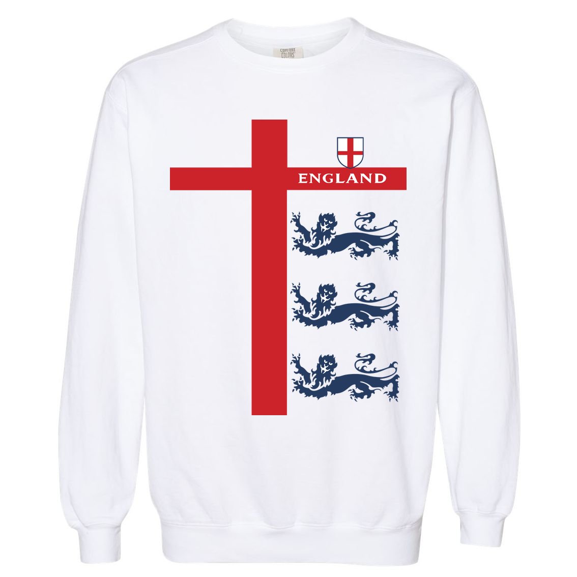 England Soccer Three Lions Flag Garment-Dyed Sweatshirt