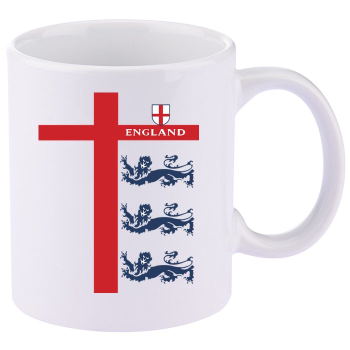 England Soccer Three Lions Flag 11oz C Handle Ceramic Mug