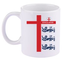 England Soccer Three Lions Flag 11oz C Handle Ceramic Mug