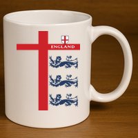 England Soccer Three Lions Flag 11oz C Handle Ceramic Mug