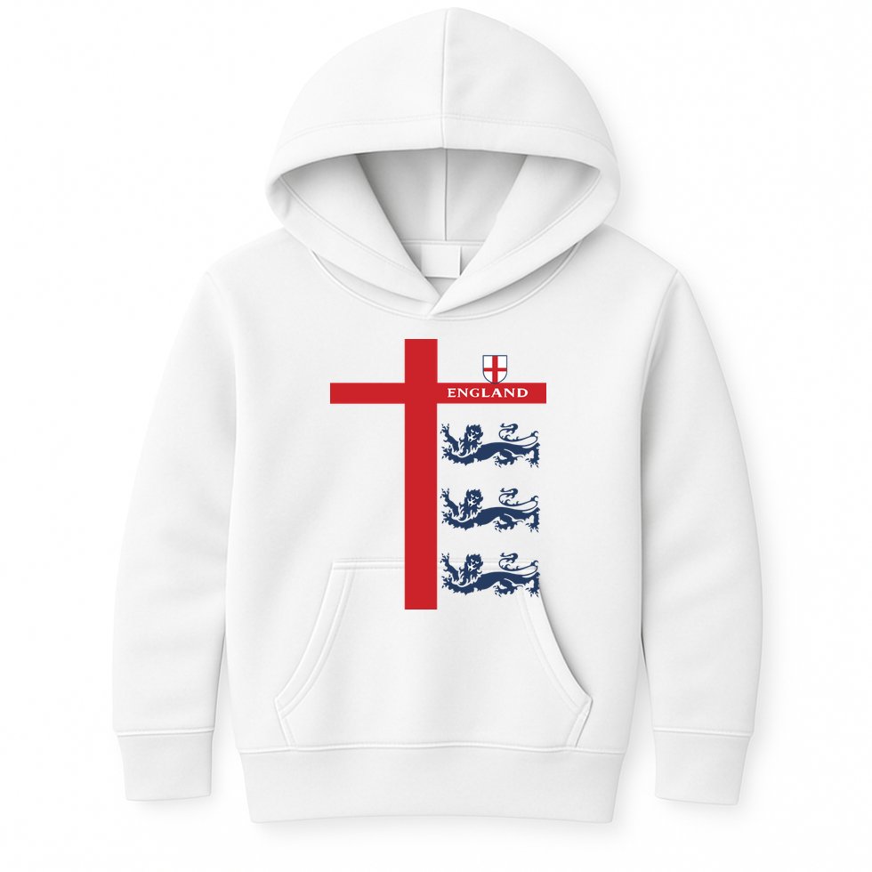 England Soccer Three Lions Flag Kids Hoodie