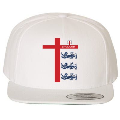 England Soccer Three Lions Flag Wool Snapback Cap