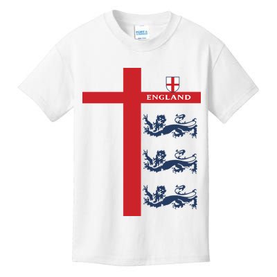 England Soccer Three Lions Flag Kids T-Shirt
