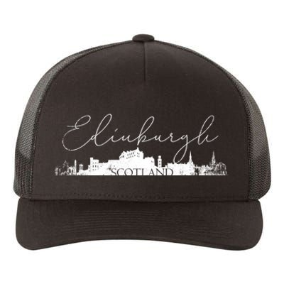 Edinburgh Scotland Tourist Graphic Skyline City Gift Yupoong Adult 5-Panel Trucker Hat