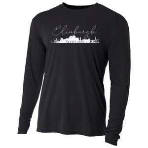 Edinburgh Scotland Tourist Graphic Skyline City Gift Cooling Performance Long Sleeve Crew