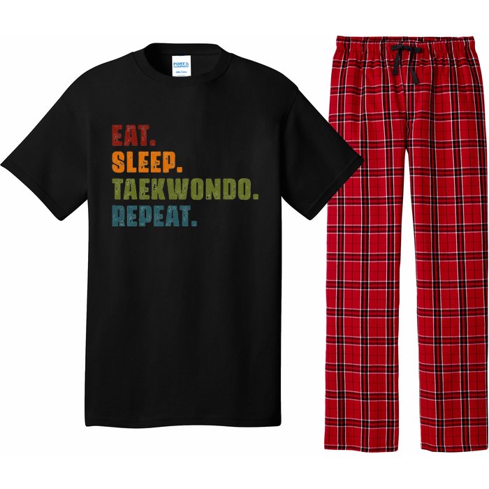 Eat Sleep Taekwondo Repeat Taekwondo Funny Retro Vintage Pajama Set