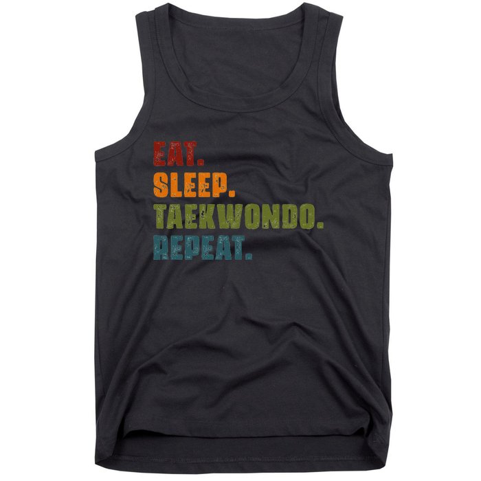 Eat Sleep Taekwondo Repeat Taekwondo Funny Retro Vintage Tank Top