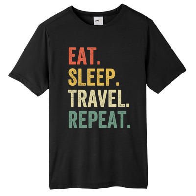 Eat Sleep Travel Repeat Funny Traveler Vintage Gift Tall Fusion ChromaSoft Performance T-Shirt