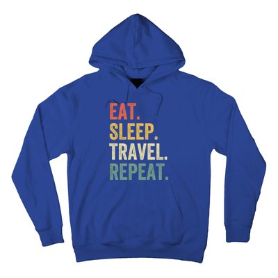 Eat Sleep Travel Repeat Funny Traveler Vintage Gift Hoodie