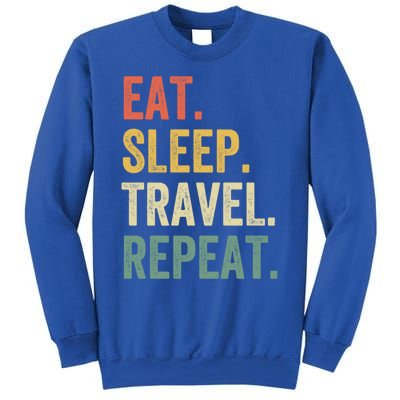 Eat Sleep Travel Repeat Funny Traveler Vintage Gift Sweatshirt