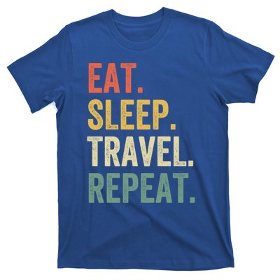 Eat Sleep Travel Repeat Funny Traveler Vintage Gift T-Shirt