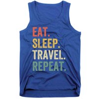 Eat Sleep Travel Repeat Funny Traveler Vintage Gift Tank Top