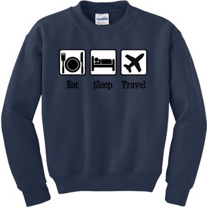 Eat Sleep Travel Gift Kids Sweatshirt