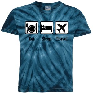 Eat Sleep Travel Gift Kids Tie-Dye T-Shirt